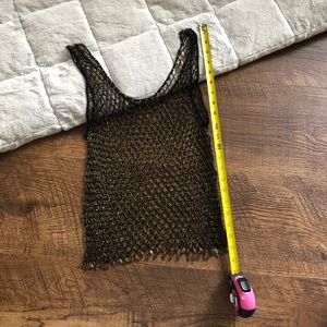 Beaded Gold & Black Festival Tank Top - Size Small